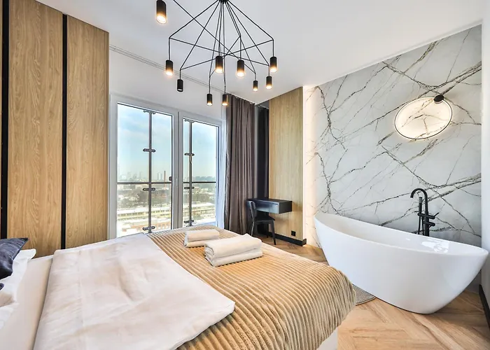 Kasprzaka 29 Wola Tower Z Wanna I Widokiem Na Panorame Centrum By Perfect 1231 *